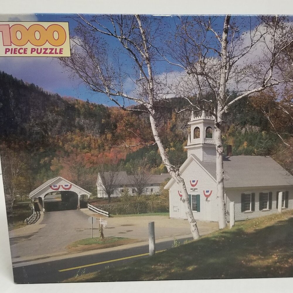 Vintage Golden 1000 Piece Puzzle Festive Village 21.5 x 27.5 NEW SEALED